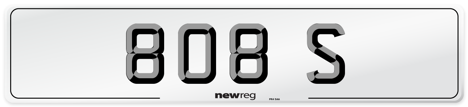 808 S Number Plate from New Reg